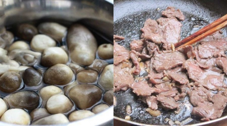 bữa tối, món xào, cách làm nấm rơm xào thịt bò ngon từ đầu bếp thượng hạng 
