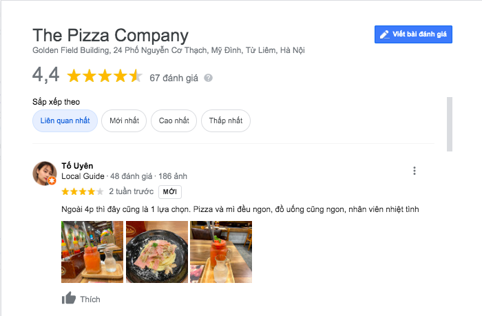 ăn chơi hà nội, pizza, review chi tiết the pizza company nguyễn cơ thạch