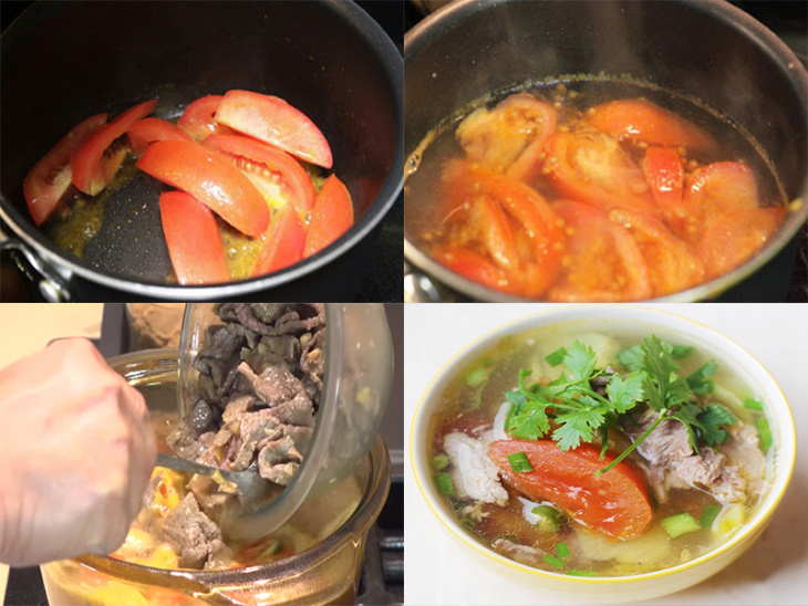 bữa trưa, món canh, mách bạn 2 cách nấu canh thịt bò cà chua không lo nhàm chán