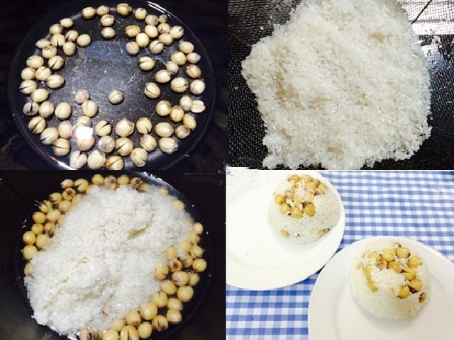Cách nấu cơm tấm hạt sen cho gia đình