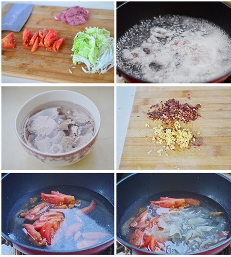 cách làm bánh đa nấu thịt chua cay cho ngày hè oi bức