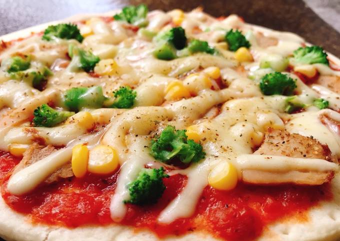 cách làm món pizza rau nấm cực healthy tại nhà