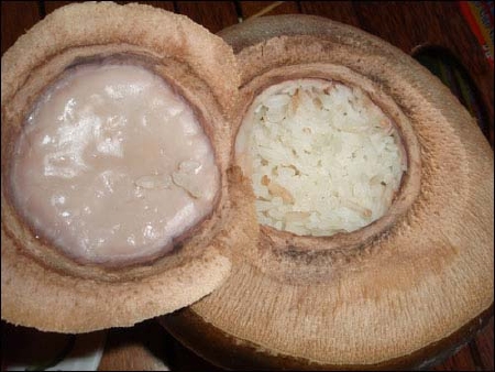 bông đinh hương, dừa khô, gạo, thơm ngậy với cách làm cơm nước dừa chay ngon nhất với công thức chế biến độc quyền