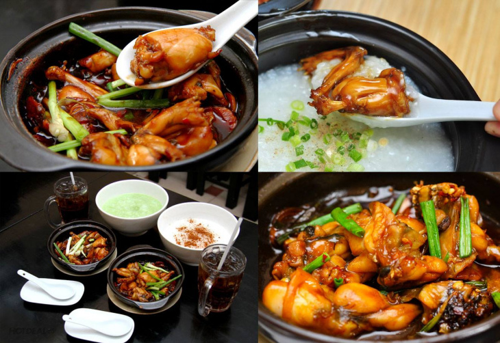 bột năng, dầu mè, ếch, gạo, gừng, sốt hoisin, cách làm món cháo ếch singapore ngon tuyệt