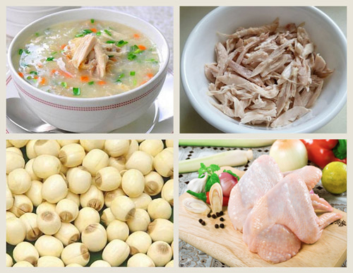 thịt gà, món cháo, hạt sen, cháo gà, tổng hợp các cách nấu cháo gà hạt sen ngon cho mẹ và bé
