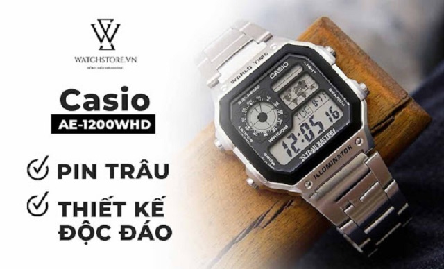 Khám phá đồng hồ Casio AE1200WHD – Pin “trâu”, thiết kế độc đáo