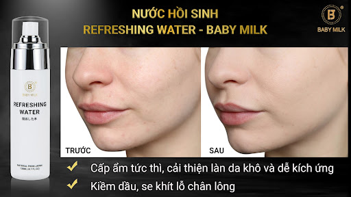 công dụng thần thánh của nước hồi sinh refreshing water baby milk