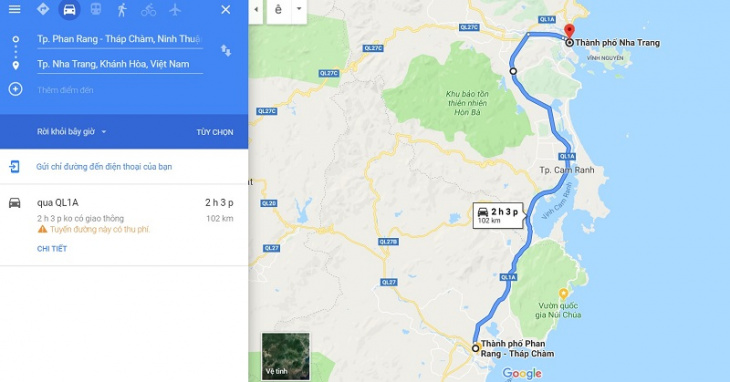 Phan Rang Ninh Thuận đi Nha Trang bao nhiêu km và mất bao lâu?