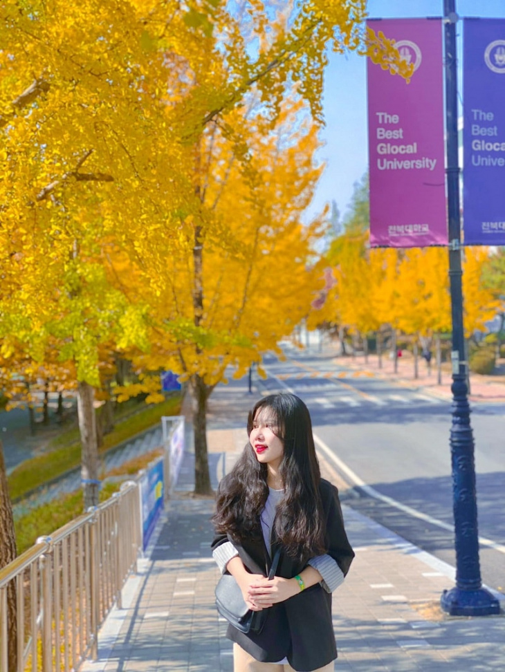 đại học quốc gia chonbuk đẹp ngỡ ngàng vào mùa thu