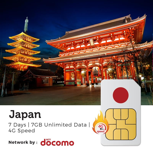 Sim 4G đi Nhật không giới hạn dung lượng