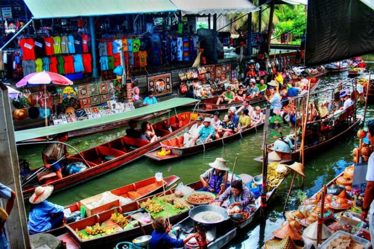 Khám phá chợ nổi Damnoen Saduak trong tour du lịch Thái Lan giá rẻ