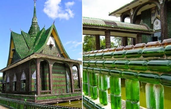 Wat Pa Maha Chedi Kaew - ngôi chùa vỏ chai độc đáo tại Thái Lan