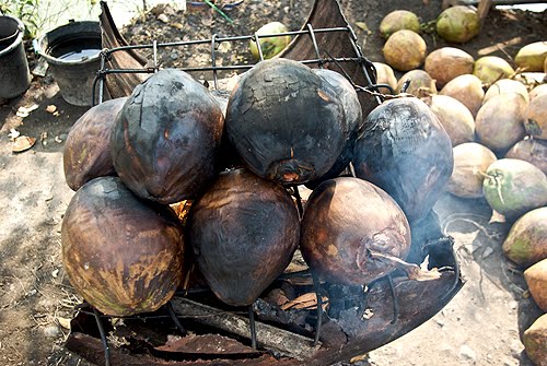 ẩm thực, thái lan, giải khát với món dừa nướng độc đáo của thái lan
