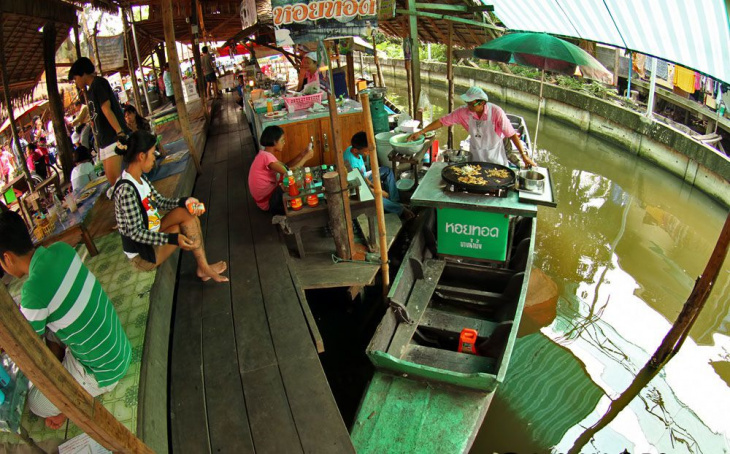 chợ nổi bang nam pheung ở bangkok