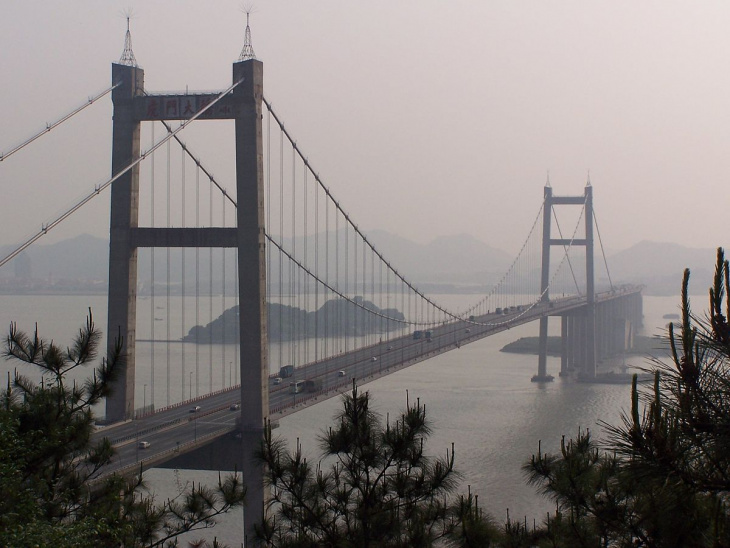 Vẻ đẹp của cây cầu treo Hổ Môn ở Trung Quốc