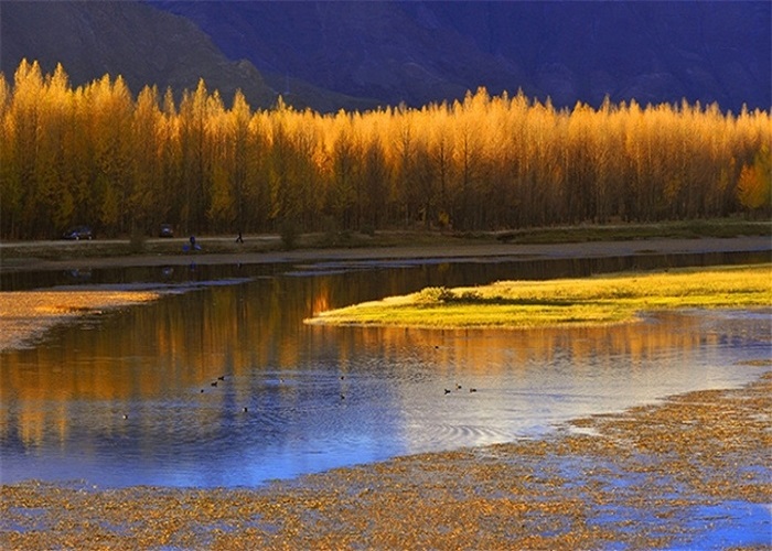 điểm đẹp, trung quốc, hồ kim sắc đẹp như tranh vẽ ở tây tạng, trung quốc