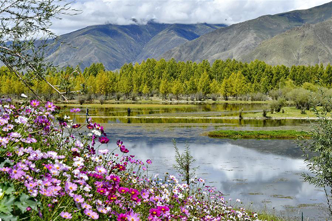 điểm đẹp, trung quốc, hồ kim sắc đẹp như tranh vẽ ở tây tạng, trung quốc