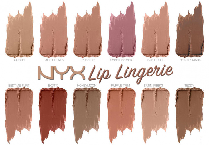 bảng màu son nyx, my pham, mỹ phẩm chính hãng, nyx lingerie liquid lipstick, nyx lingering, son duong moi, son hot 2017, son môi, son nyx, son nyx lingerie liquid lipstick giá bao nhiêu, màu nào đẹp?