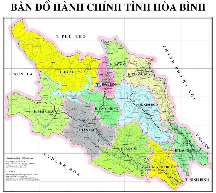 Bản đồ du lịch và hành chính tỉnh Hòa Bình online bản chuẩn nhất