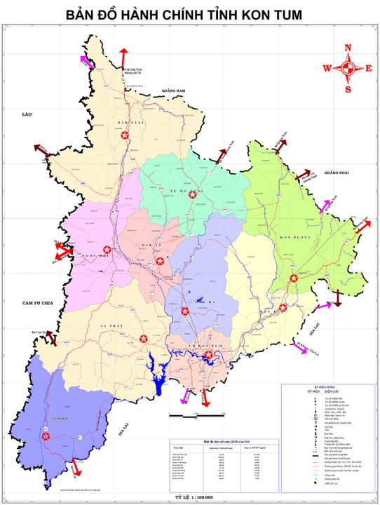 Bản đồ du lịch và hành chính tỉnh Kon Tum vừa mới cập nhật