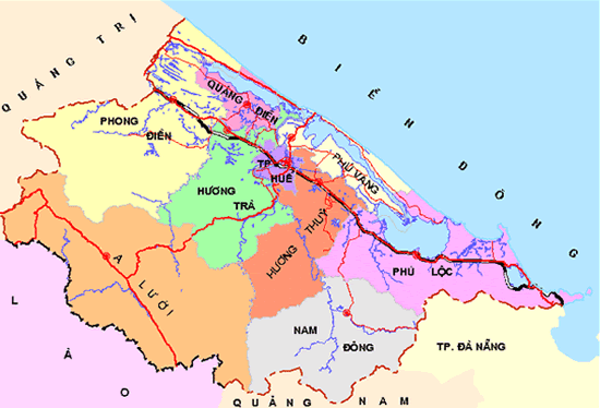Bản đồ du lịch và hành chính tỉnh Thừa Thiên – Huế vừa mới cập nhật