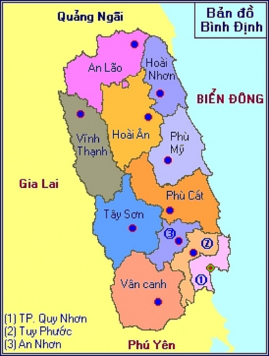 Bạn sẽ thấy rõ hơn cấu trúc hành chính của tỉnh Bình Định với bản đồ hành chính tỉnh Bình Định năm