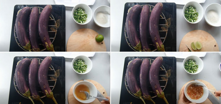ẩm thực, hướng dẫn cách làm cà tím nướng mỡ hành