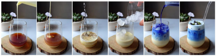 ẩm thực, cách làm trà sữa hoa đậu biếc độc, lạ hot hiện nay