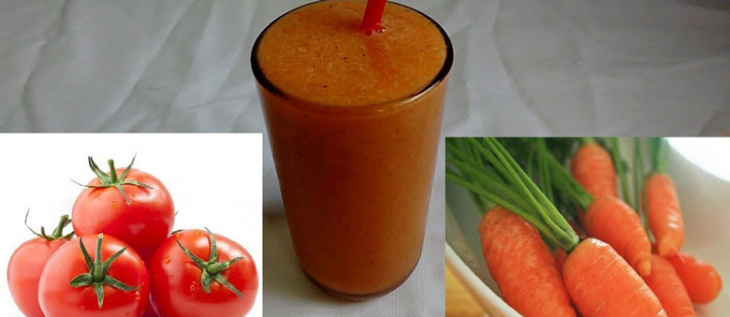 ẩm thực, công thức thực hiện sinh tố cà chua cà rốt đơn giản giúp đẹp da