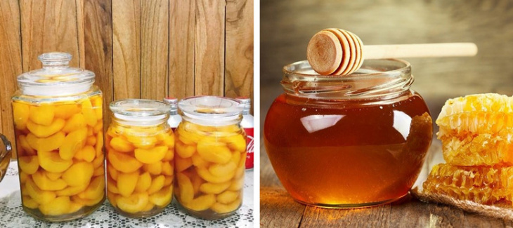 ẩm thực, tổng hợp 2 cách pha trà đào mật ong ngọt thơm, hấp dẫn