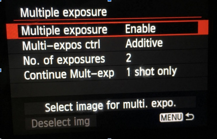 chụp ảnh, hướng dẫn kỹ thuật chụp ảnh chồng hình multiexposure trên máy ảnh canon