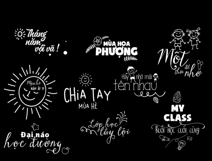 chụp ảnh, tổng hợp typography đẹp cho ảnh kỷ yếu