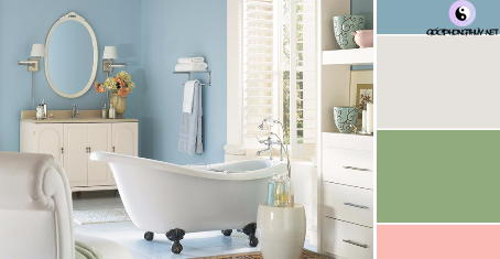 Bí kíp lựa chọn màu sắc phù hợp nhất cho phòng tắm mang lại năng lượng phong thủy tốt