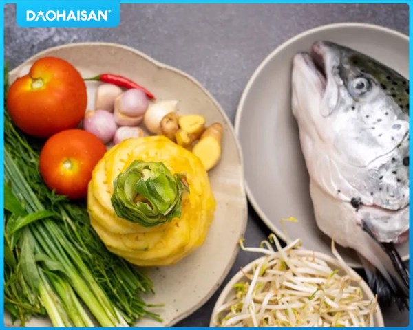 ẩm thực, món ngon, cách thực hiện món đầu cá hồi nấu canh chua thơm ngon