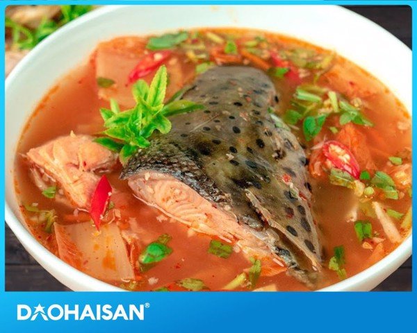 ẩm thực, món ngon, hướng dẫn cách nấu canh kim chi đầu cá hồi thơm ngon
