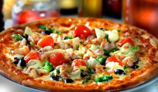 ẩm thực, món ngon, cách làm bánh pizza hải sản bằng lò nướng hay nồi chiên không dầu