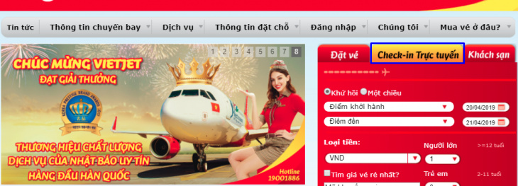 Hướng dẫn check in online Vietjet Air nhanh chóng