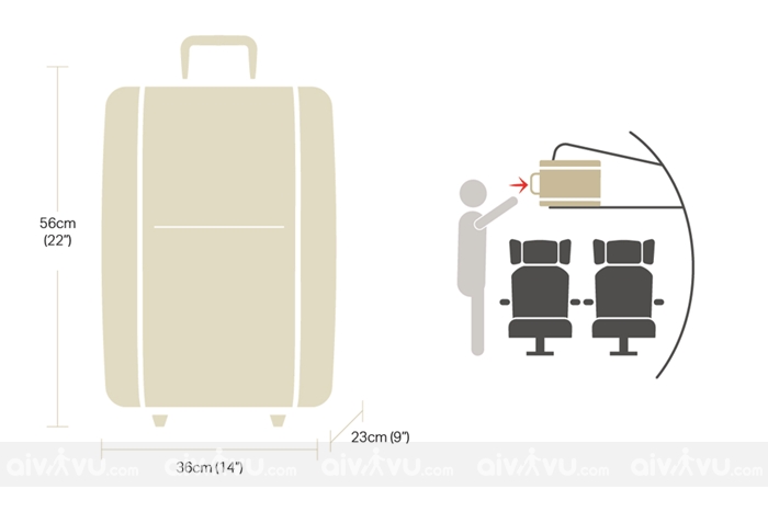 Kích thước hành lý Japan Airlines khi đi máy bay