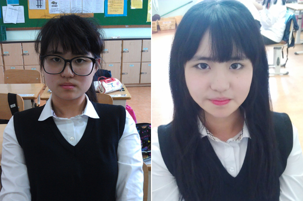 Học sinh Hàn Quốc khoe ảnh trước – sau trang điểm