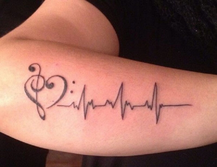 Hình xăm dán tattoo combo 12 sản phẩm mini nhịp tim cao cấp