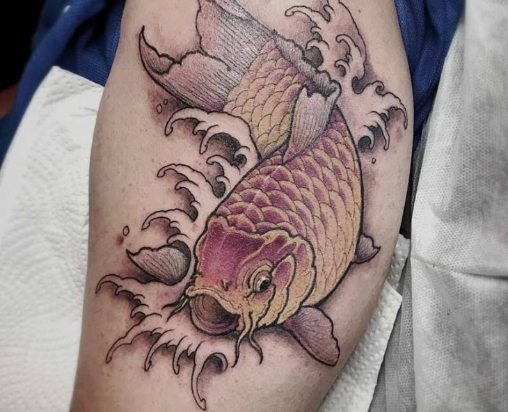 Giảm giá Khuôn mẫu hình xăm body tattoo Cá chép in sẵn màu sắc đa dạng   BeeCost