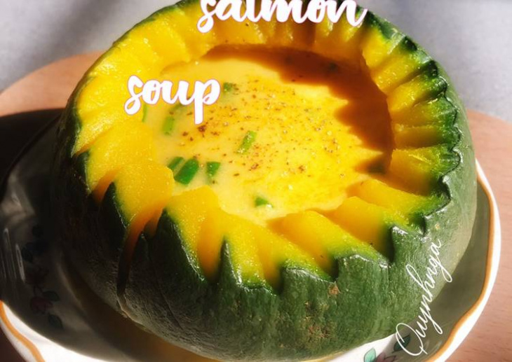 Soup cá hồi bí đỏ(pumpkin salmon soup)