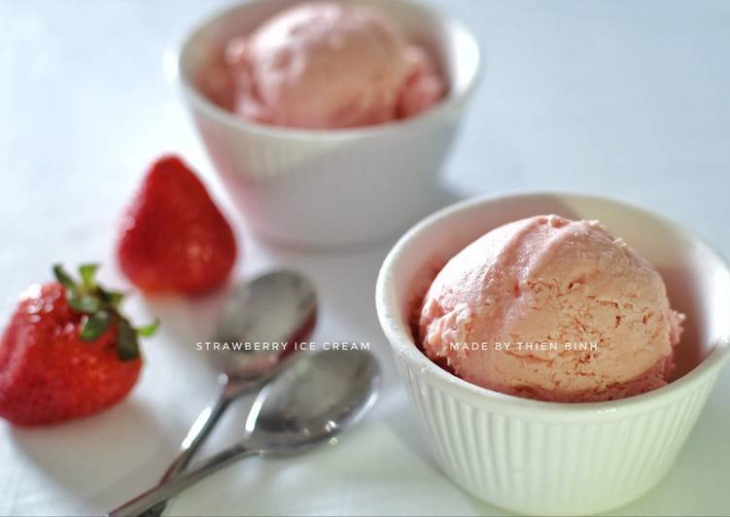 kem dâu tây, kem dâu tươi, strawberry ice cream, strawberry ice cream