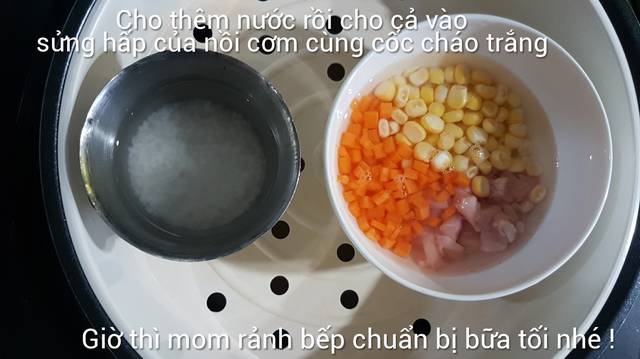 cà rốt, cháo, cháo cà rốt, cháo gà rau củ, cháo ngô, cháo rau củ, cháo thịt gà nấu ngô cà rốt