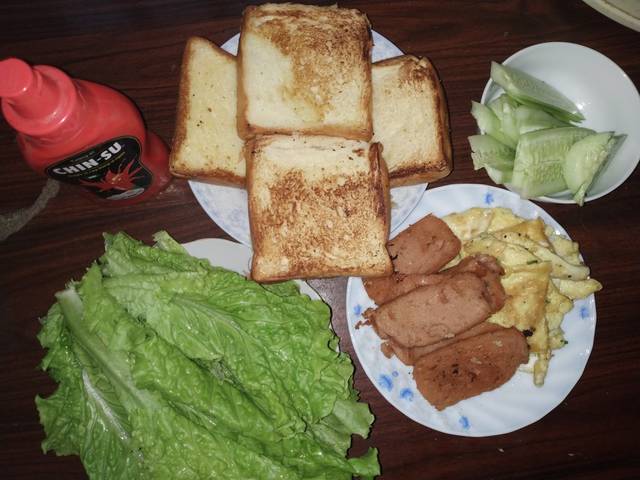 bánh mì gối, bữa sáng, đơn giản, katsu sando, sandwich, sandwich ăn sáng, thịt hộp, sandwich đơn giản cho bữa sáng