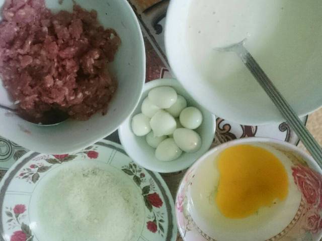 cuốn, thịt xay, trứng cuộn thịt, trứng cút chiên, thịt xay cuộn trứng cút chiên xù