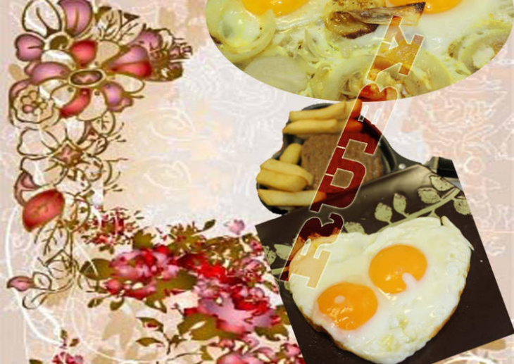 Trứng Ốp – La (Au Plat), Beefsteak, Khoai Tây Chiên 15′