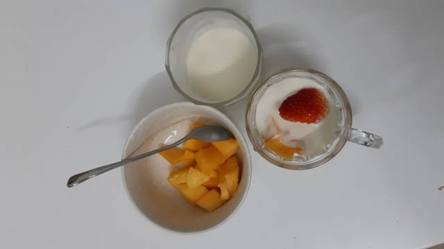 hoa quả, nước cốt dừa, phủ, sữa chua, sữa chua dừa, trái cây, từ sữa chua, hoa quả phủ sữa chua cốt dừa