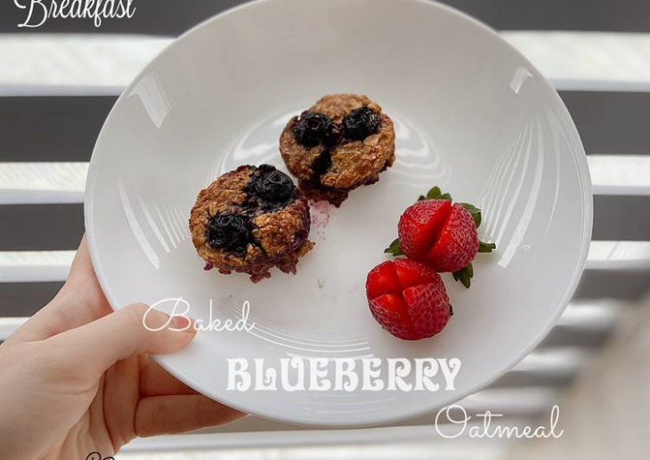 Baked blueberry oatmeal – ăn dặm