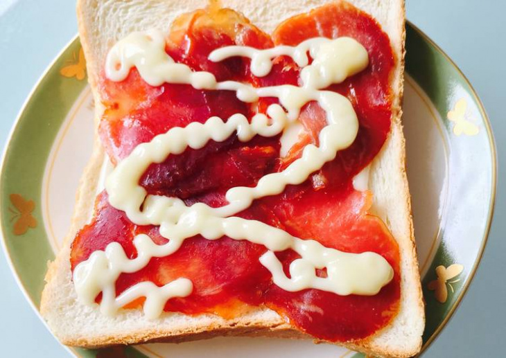 bánh mì sandwich, bữa sáng ăn nhanh, cho bữa sáng, siêu nhanh, bánh mì sandwich siêu nhanh cho bữa sáng